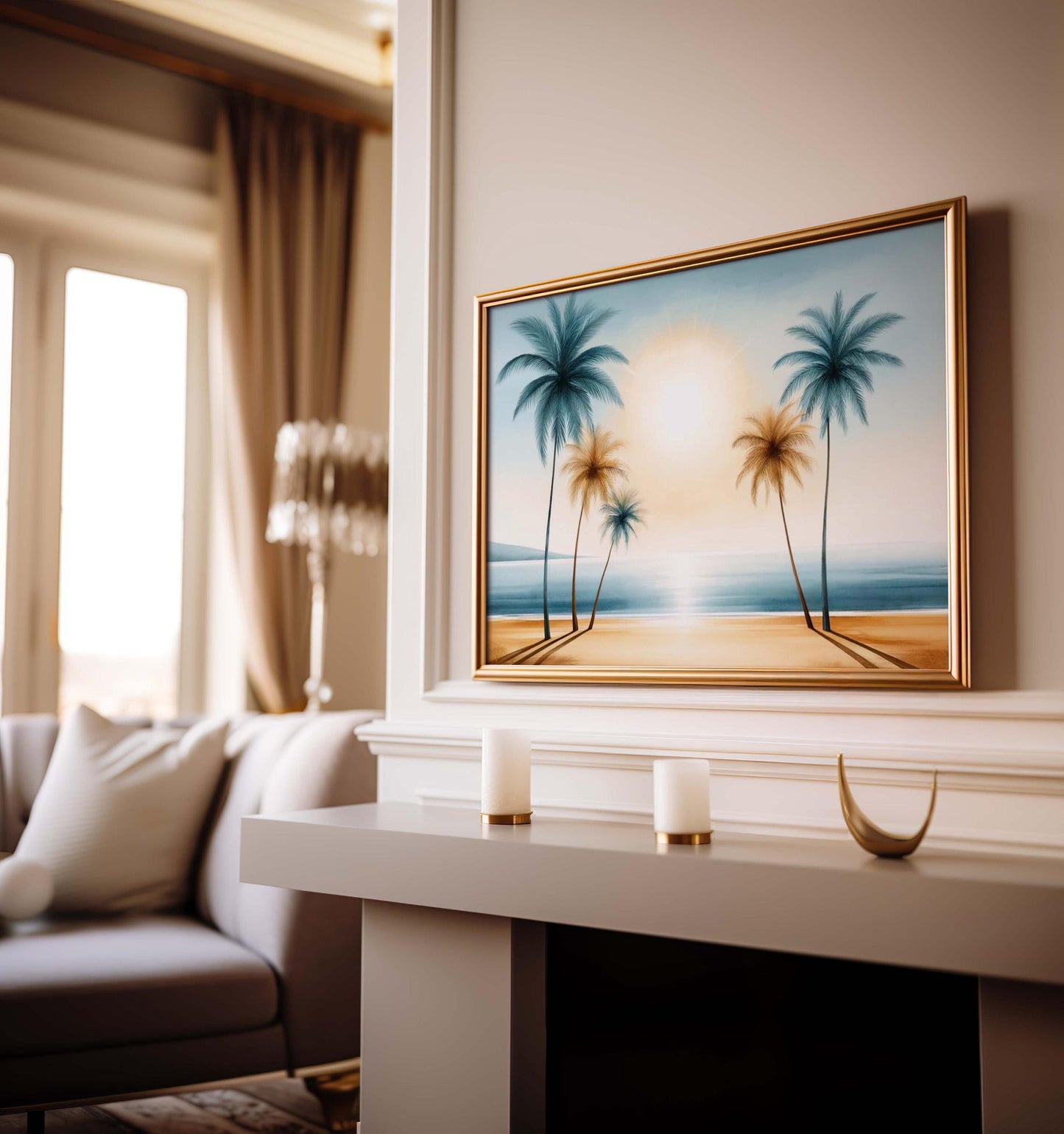 Nature Gift Palm Tree Wall Art, Beach Print, Tropical Home Decor, Housewarming New Home Art, Family Beach Decoration, Nature Inspired Print