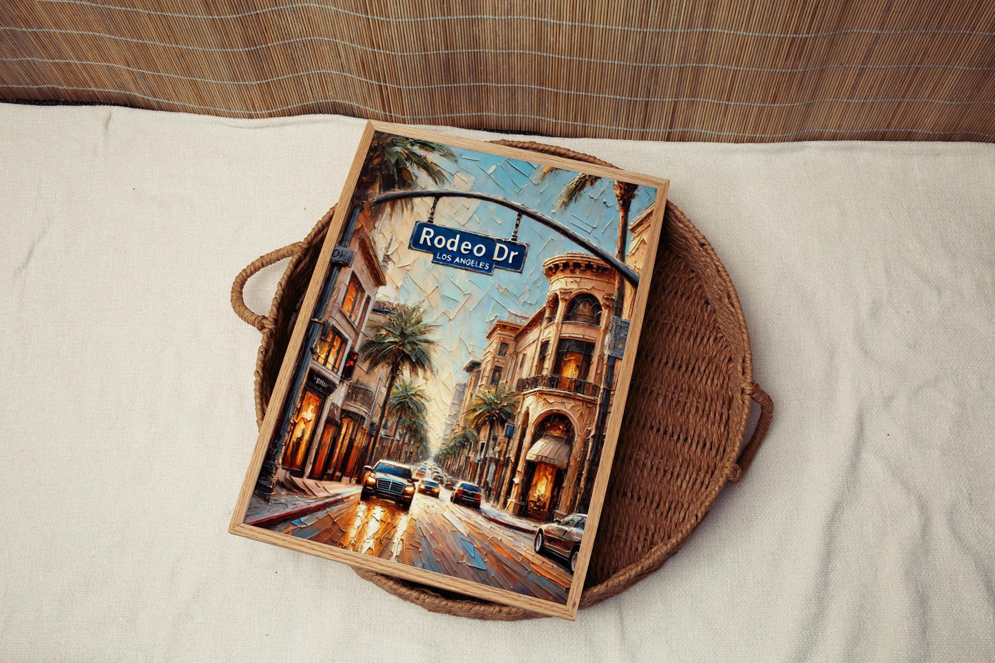 California Rodeo Drive Wall Art Print, Beverly Hills Travel Poster, Chic California Gift & Housewarming Decor