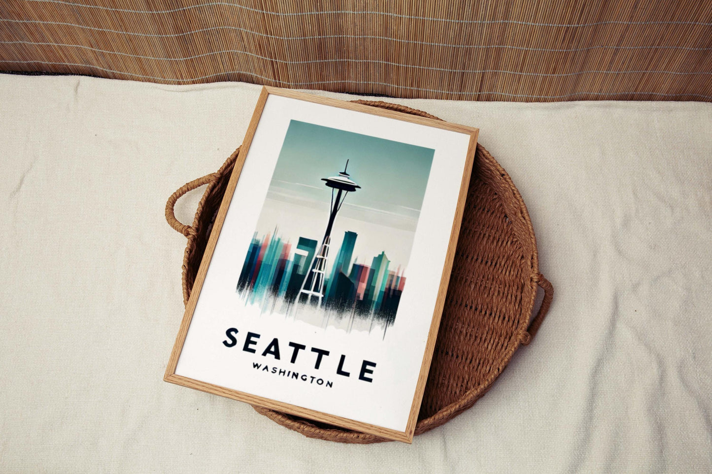 Seattle Print Seattle Wall Art Washington Map Travel Print Home Decor Housewarming Gift College Dorm WA Artwork