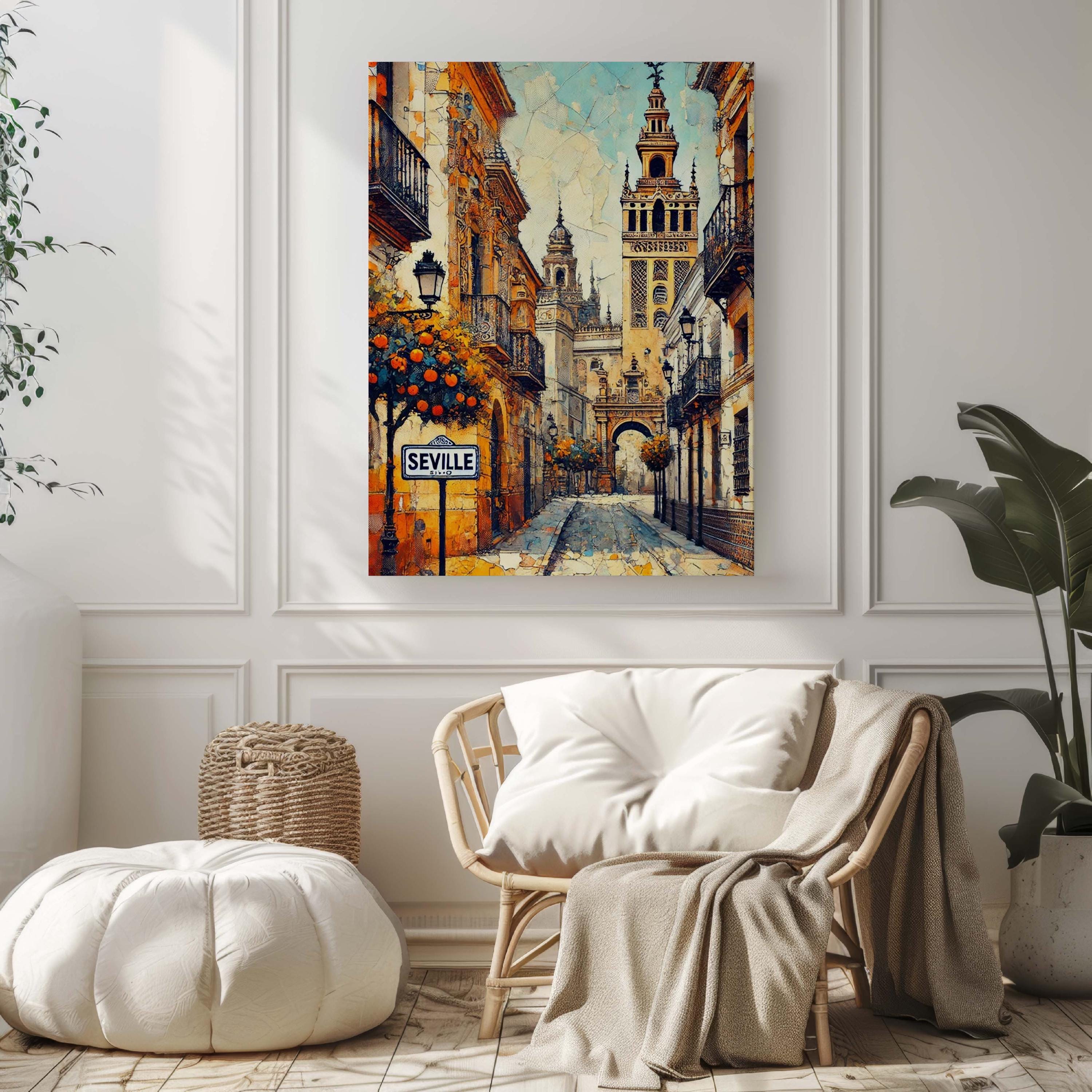 Seville Art Print - Spain Travel Poster & Wall Art, European City Gift, Housewarming Decor, Spanish Home Decor, Seville Spain Artwork
