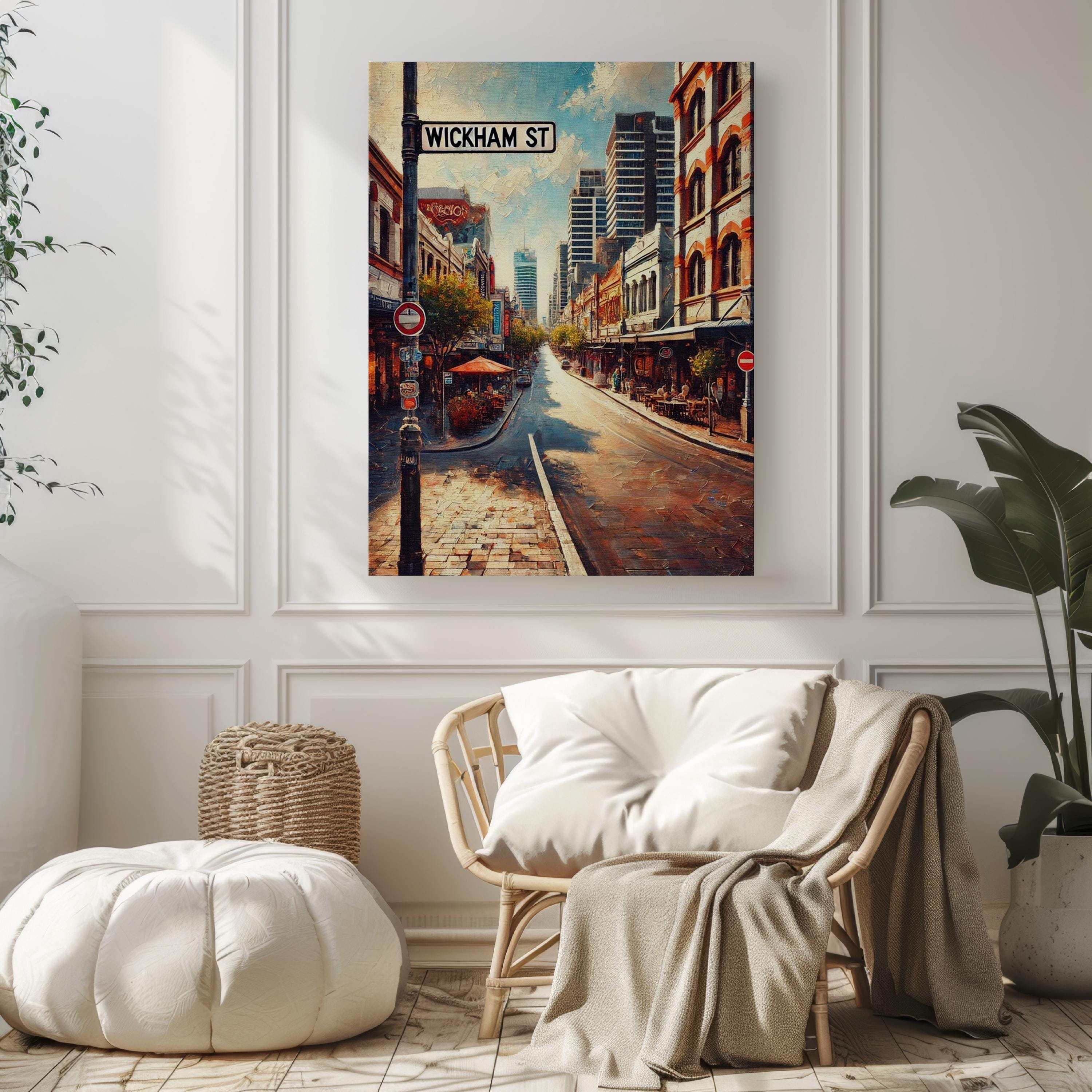 Fortitude Valley Wall Art - Wickham Street Print, Brisbane Travel Poster, Housewarming Gift, Cityscape Illustration, Unique Brisbane Art