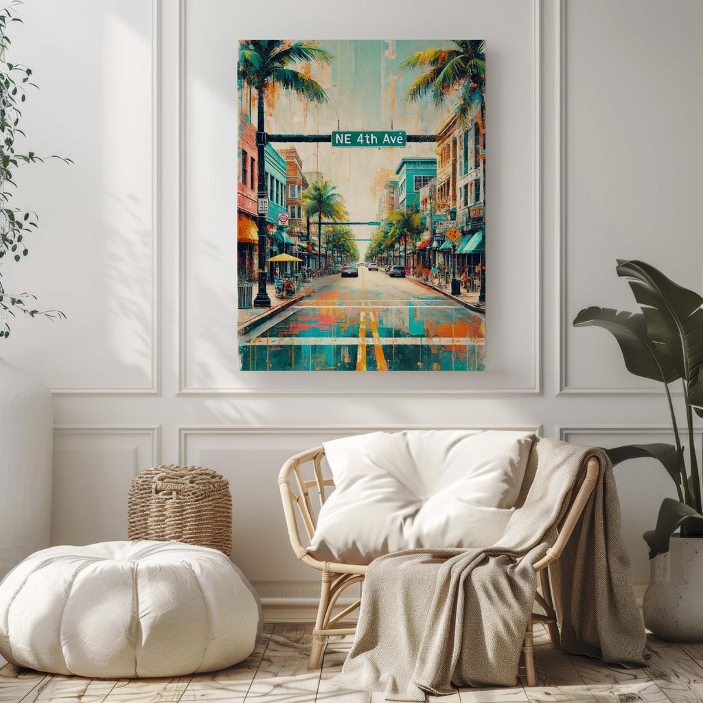 NE 4th Avenue Wall Art - Fort Lauderdale, Florida, USA