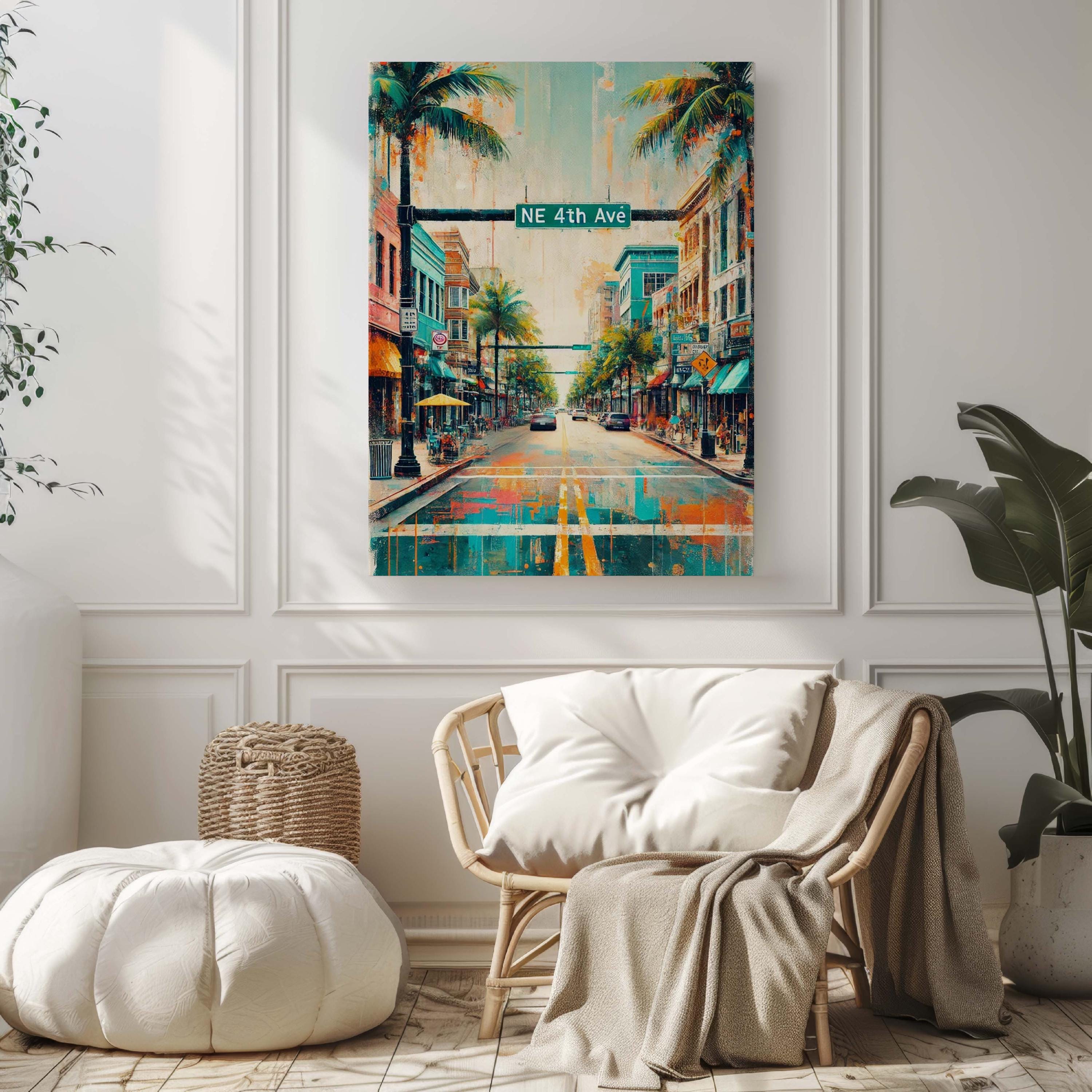 NE 4th Avenue Wall Art - Fort Lauderdale, Florida, USA