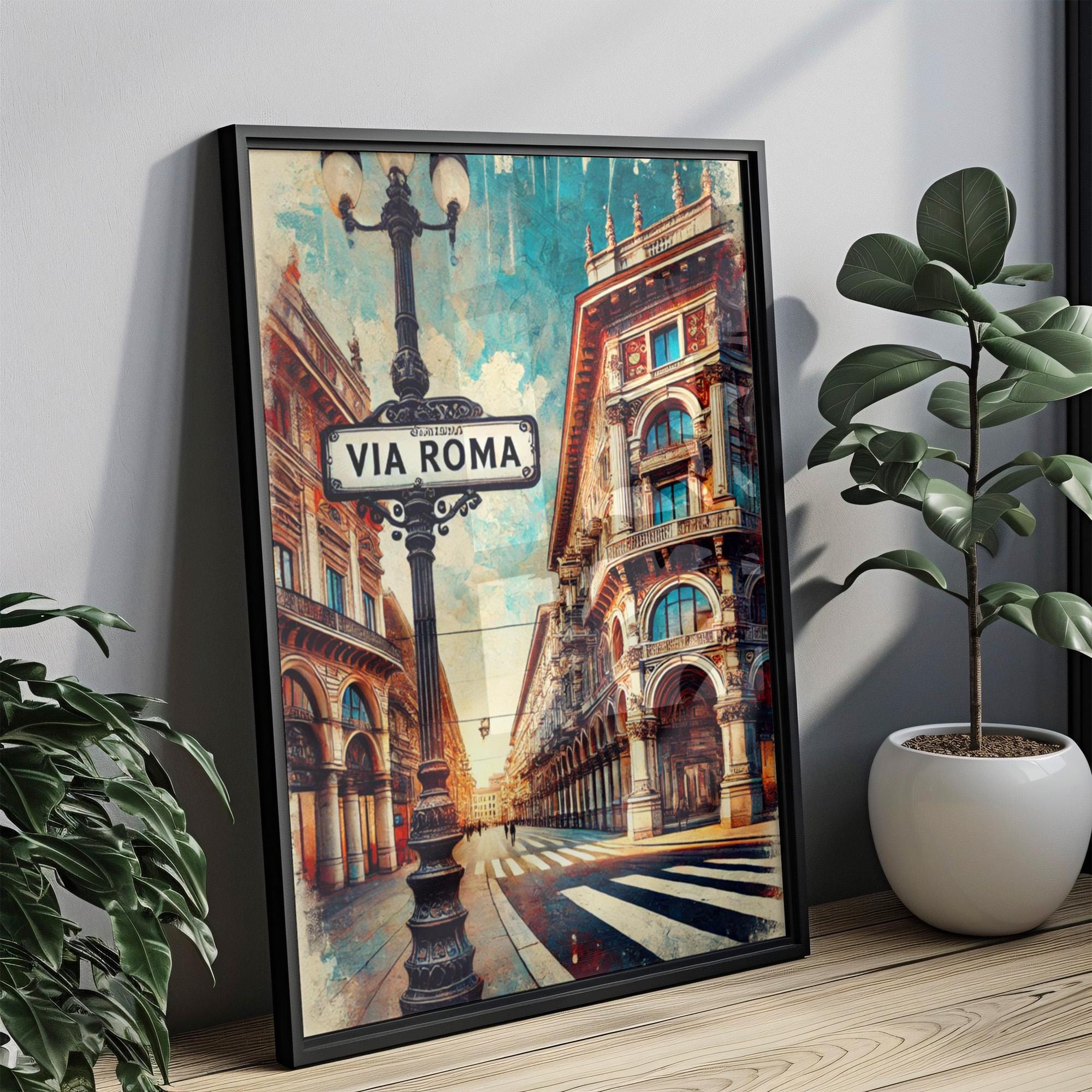 Via Roma Wall Art Decor - Turin, Italy