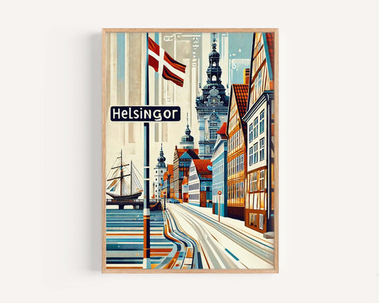 Helsingor Art Print - Denmark City Wall Art, Scandinavian Travel Poster, European Home Decor, Housewarming Gift, Helsingor Travel Print