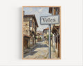 Veles Oil Painting Art Print: North Macedonia Street Sign Travel Poster