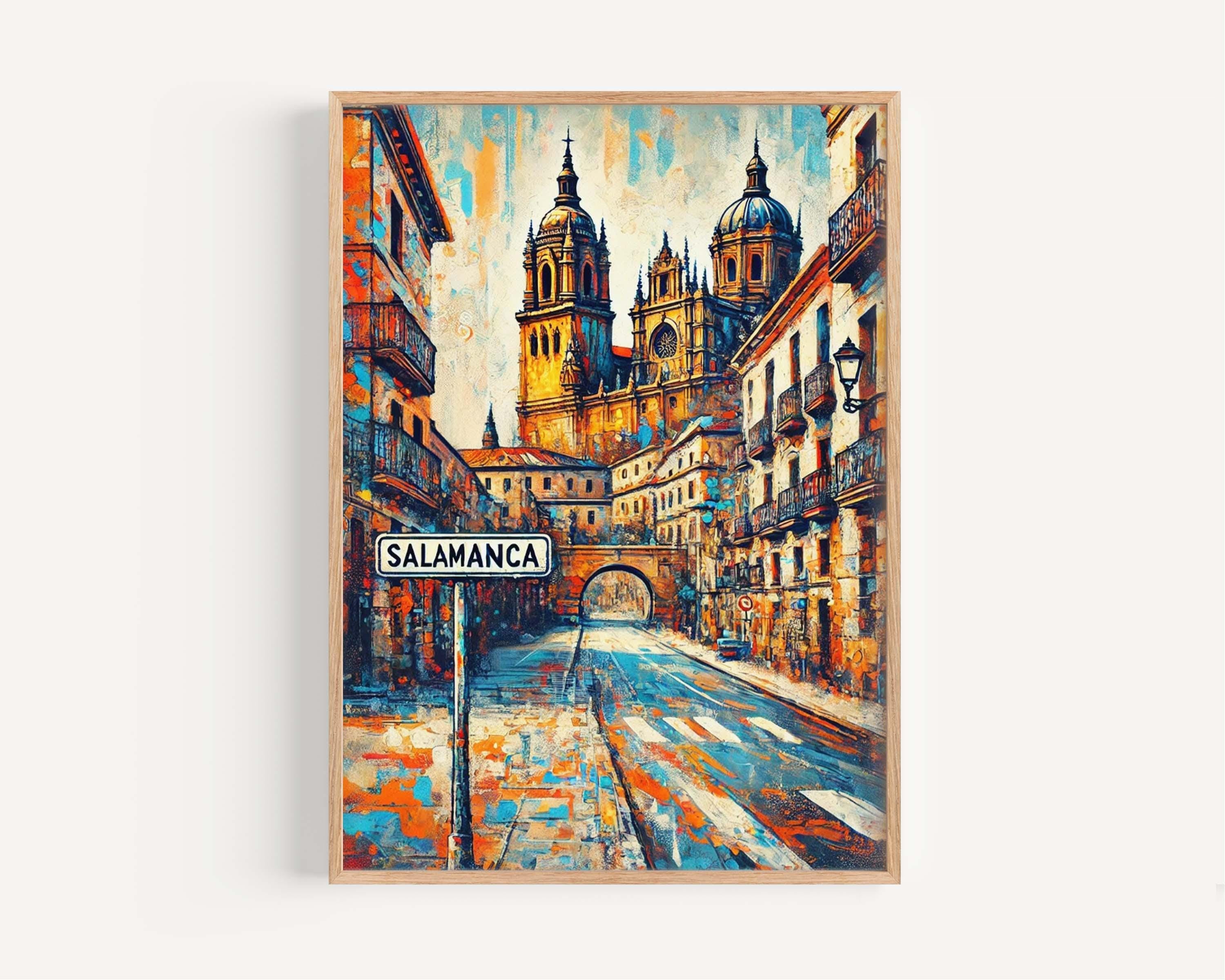 Salamanca Art Print - Spain City Travel Poster, European Wall Art, Housewarming Gift, Salamanca Spain Home Decor, Travel Gift