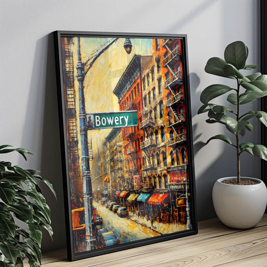 New York Bowery Street Wall Art Print, Manhattan Travel Poster, NYC Artwork, New York Gift, Housewarming & Home Decor