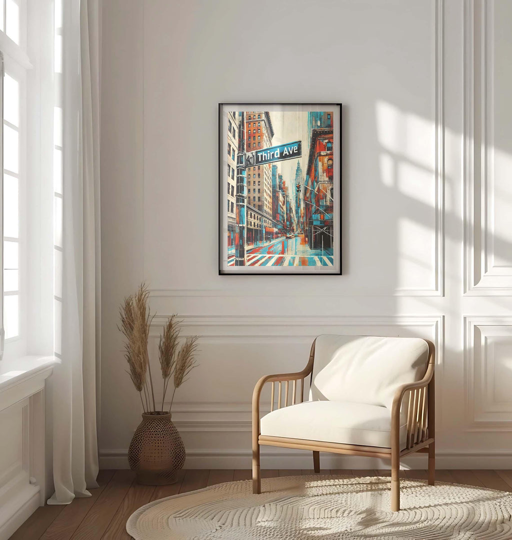 Third Ave Print Manhattan Wall Art, NYC Travel Poster, New York City Gift, 3rd Avenue Decor, Housewarming & Urban Art Print