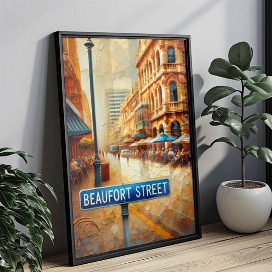 Beaufort Street Wall Art Perth Print Australia Travel Poster City Gift Boutique Shop Decor Urban Vibe, Museum-Grade Fine Art Paper