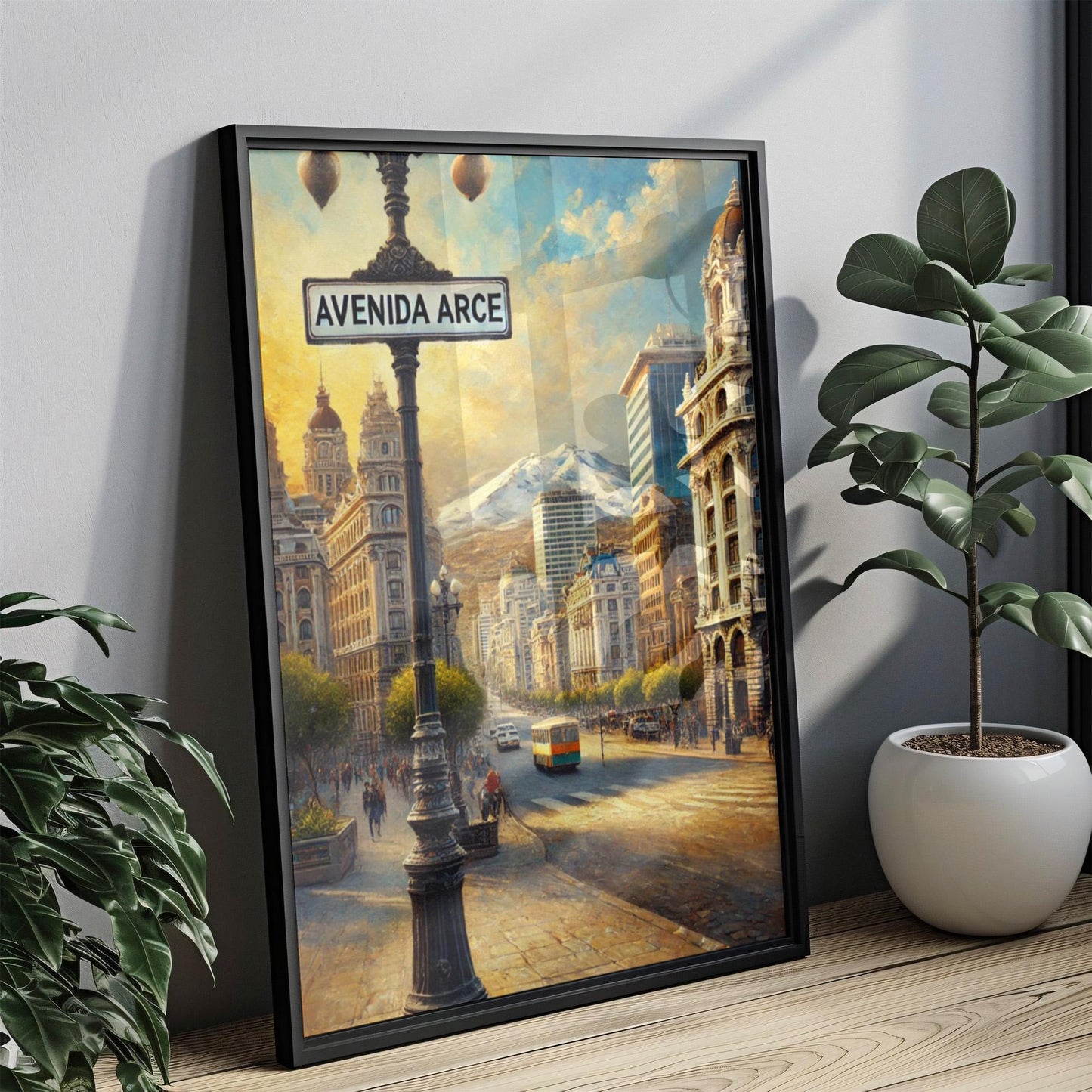 La Paz Bolivia Cityscape Print: Avenida Arce Street Sign Wall Art
