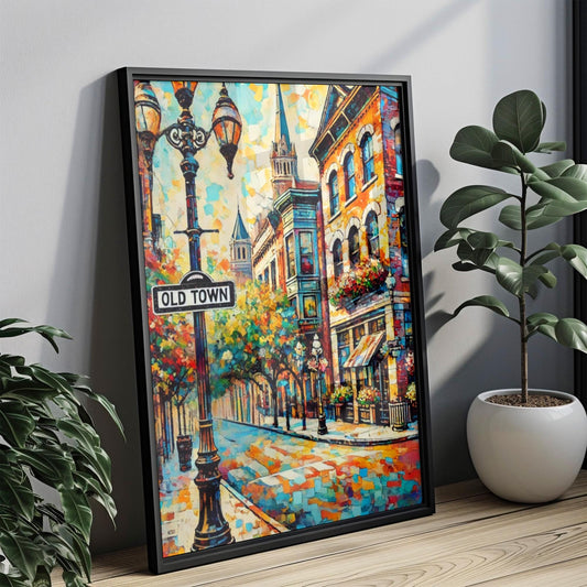 Chicago Old Town Wall Art Print – Vintage Travel Poster, City Decor, Housewarming Gift, American Art, Unique Chicago Gift, Travel Print