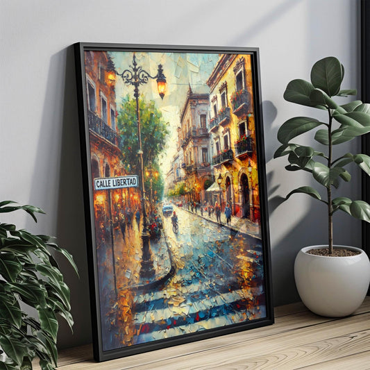 Guadalajara Calle Libertad Wall Art - Mexico Travel Print, Housewarming Gift, Mexican Poster, Mexico City Home Decor