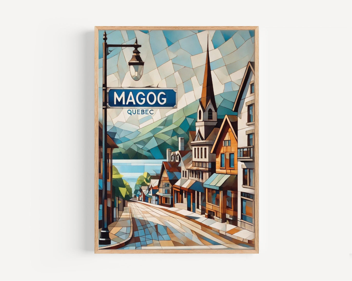 Art Magog Wall Print - Quebec Travel Poster, Canadian Artwork, Home Decor, Housewarming Gift, Canada Map Illustration, Modern Travel Art
