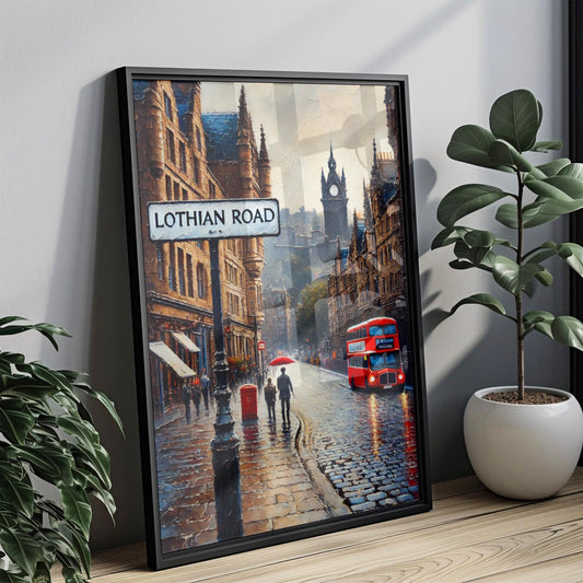 Edinburgh Lothian Rd Wall Art Print – Travel Poster & United Kingdom Gift, Edinburgh Home Decor, Housewarming Present