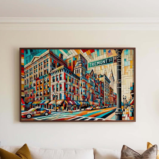 Tremont St Print Boston Wall Art, Massachusetts Travel Poster, Housewarming Gift, Tremont Street Map Decor, Boston City Art Poster
