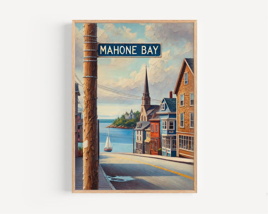Nova Scotia Mahone Bay Wall Art - Coastal Travel Print & Poster, Canada Home Decor, Nova Scotia Gift, Housewarming Decor