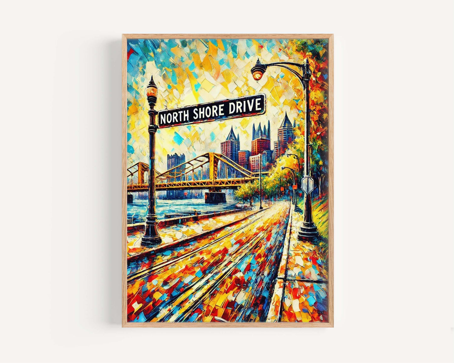 North Shore Drive Wall Art - Pittsburgh Travel Print, PA Art Poster, Housewarming & Gift Decor, North Shore Drive Print