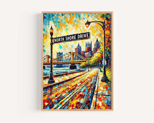 North Shore Drive Wall Art - Pittsburgh Travel Print, PA Art Poster, Housewarming & Gift Decor, North Shore Drive Print