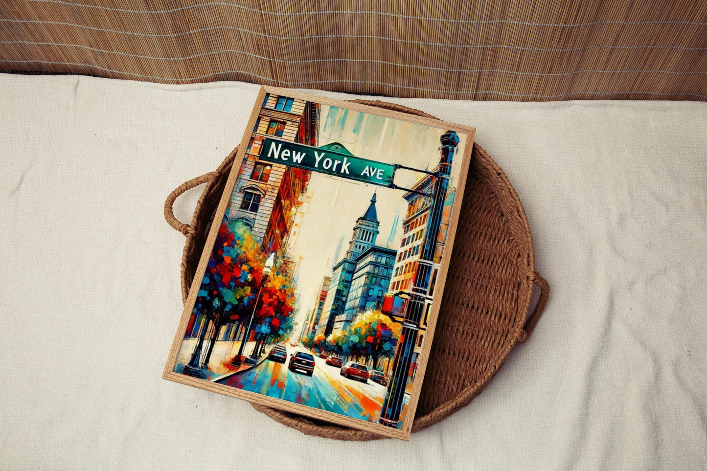 Washington DC New York Ave Wall Art Travel Poster USA Map Print Housewarming Decor USA Gift Travel Wall Art