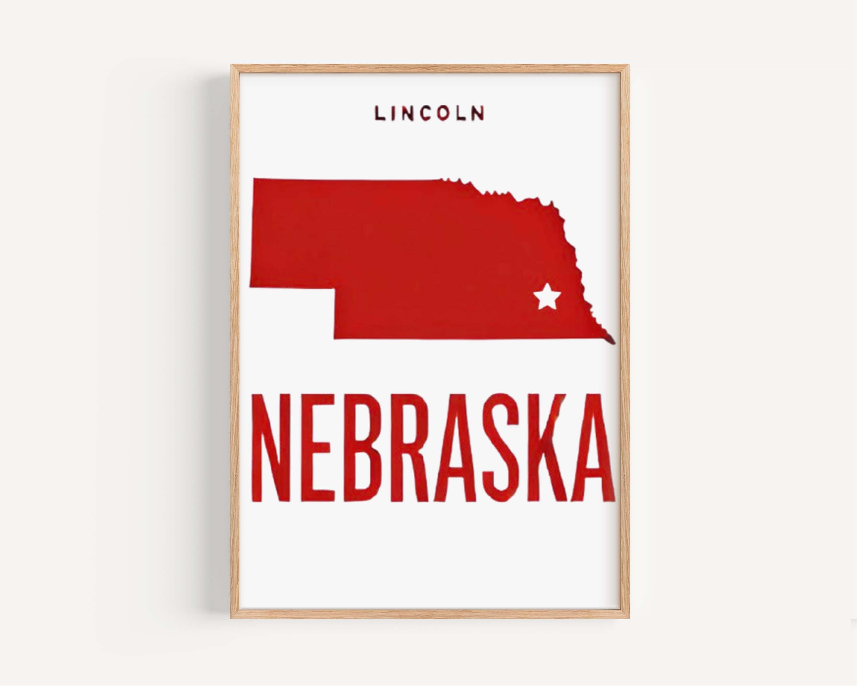Lincoln Print Nebraska Wall Art, Travel Home Decor, Lincoln NE Gift, College Dorm Decor, Housewarming Present, Midwest City Artwork