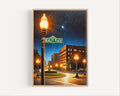 Dealey Plaza Oil Painting Art Print: Dallas Texas Historic Street Sign Travel Poster