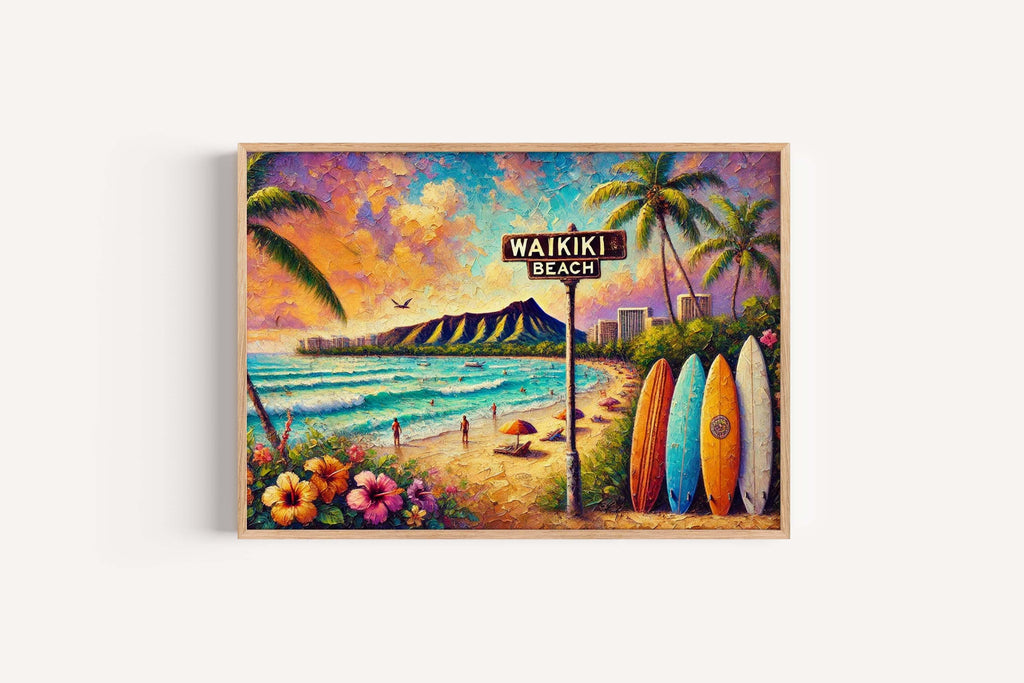 Waikiki Beach Poster - Waikiki, Hawaii, USA