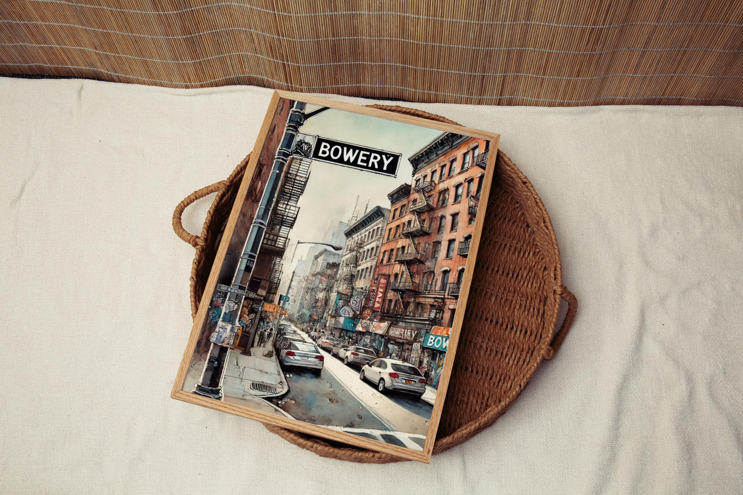 Bowery Manhattan Street Sign Print, Vintage New York City Art