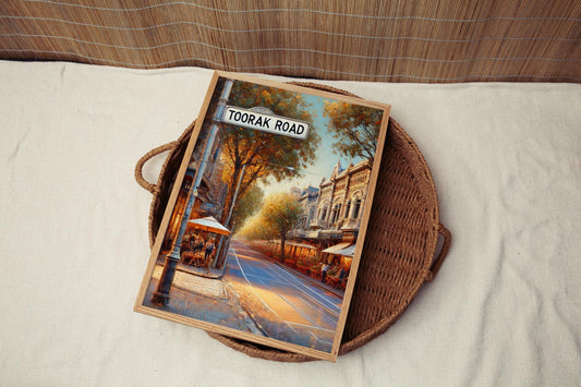 Melbourne Toorak Rd Wall Art Print - Travel Poster & Australian Decor - Perfect Housewarming or Gift Idea