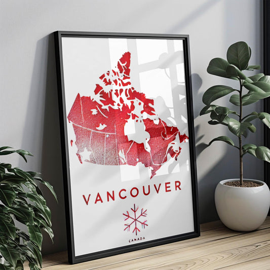 Canada Vancouver Wall Art Print - Modern Cityscape Poster for Travel, Home Decor, Housewarming & College Gift