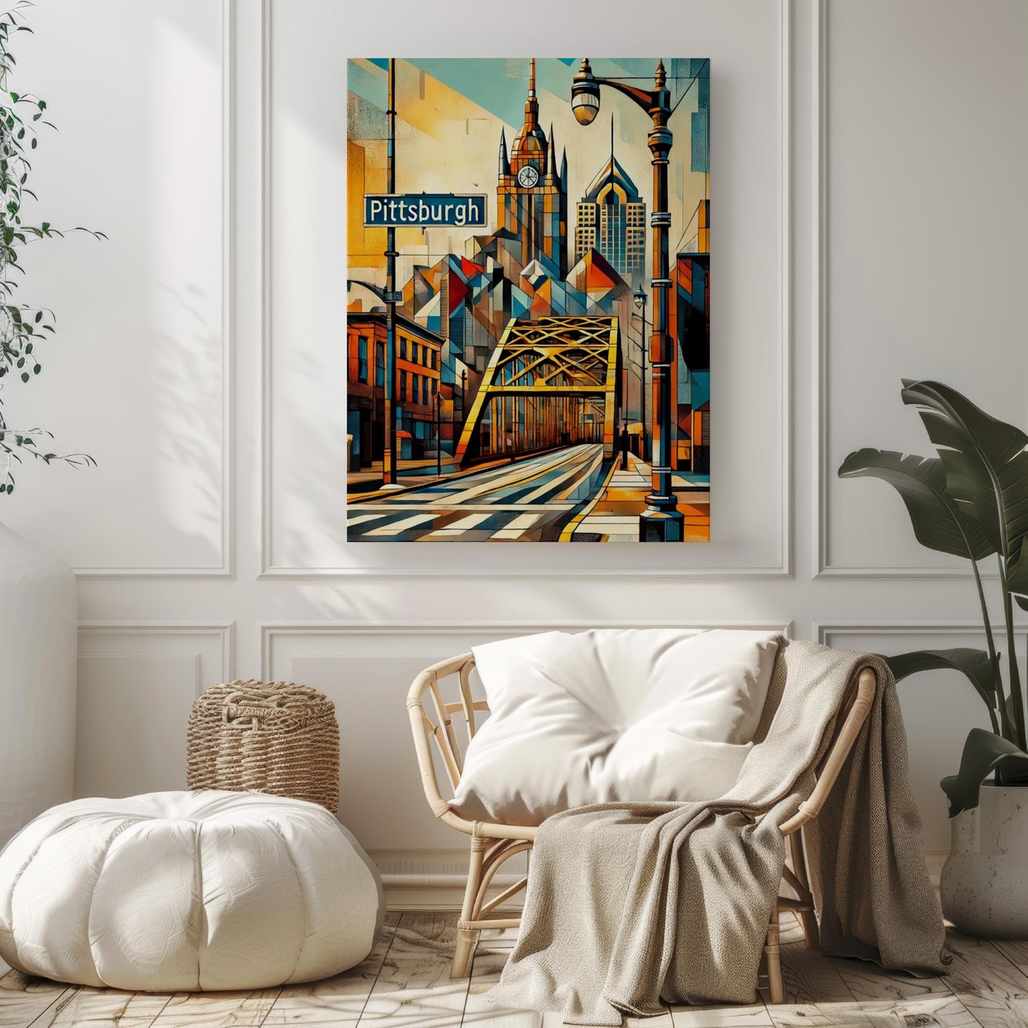 Pennsylvania Pittsburgh Wall Art Print - Travel Poster & USA Home Decor, Housewarming Gift, Pennsylvania City Map Poster