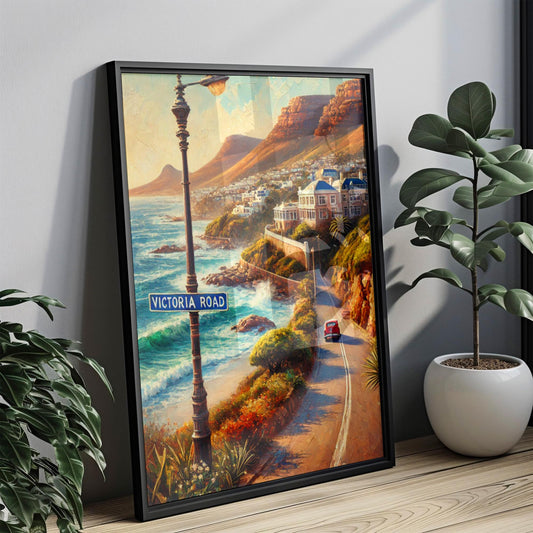 Victoria Road Wall Art Cape Town Print South Africa Travel Poster Coastal Scene Scenic Route Gift for Travelers Home Décor