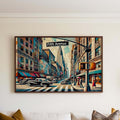 Manhattan Wall Art Cubism Print – NYC Travel Poster, Modern Urban Decor, 5th Street Cityscape Gift, Housewarming Artwork