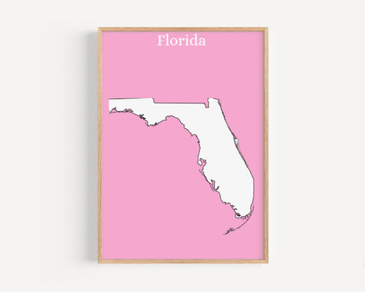 Florida Wall Art Print for College Dorm & Home Decor, Travel-Inspired Wall Artwork, Perfect Housewarming Gift Idea