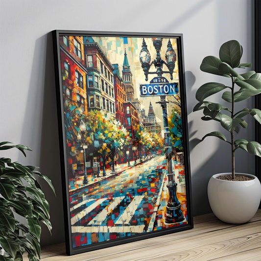 Massachusetts Boston Wall Art Print, Travel Poster & American Decor, Massachusetts Gift, Housewarming Artwork