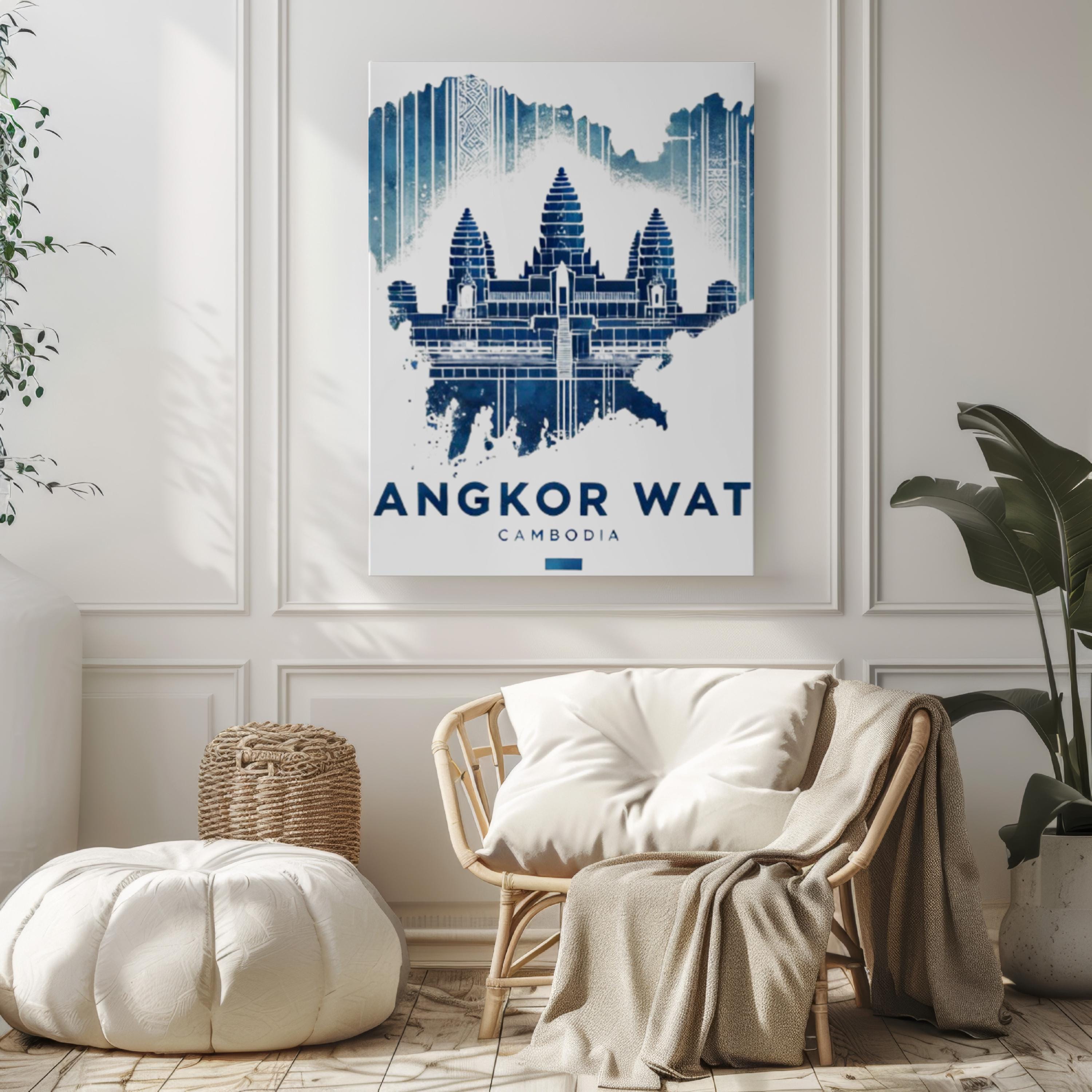 Cambodia Angkor Wat Wall Art Print - Travel Home Decor, Cambodia Gift, Housewarming & Wall Artwork, Asian Temple Travel Poster