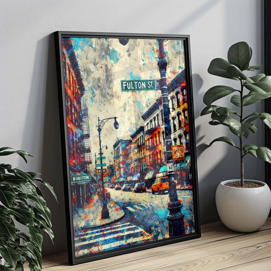 Brooklyn Art Fulton Street Wall Art Print, Brooklyn Gift, Travel Poster, New York Artwork, Housewarming Decor