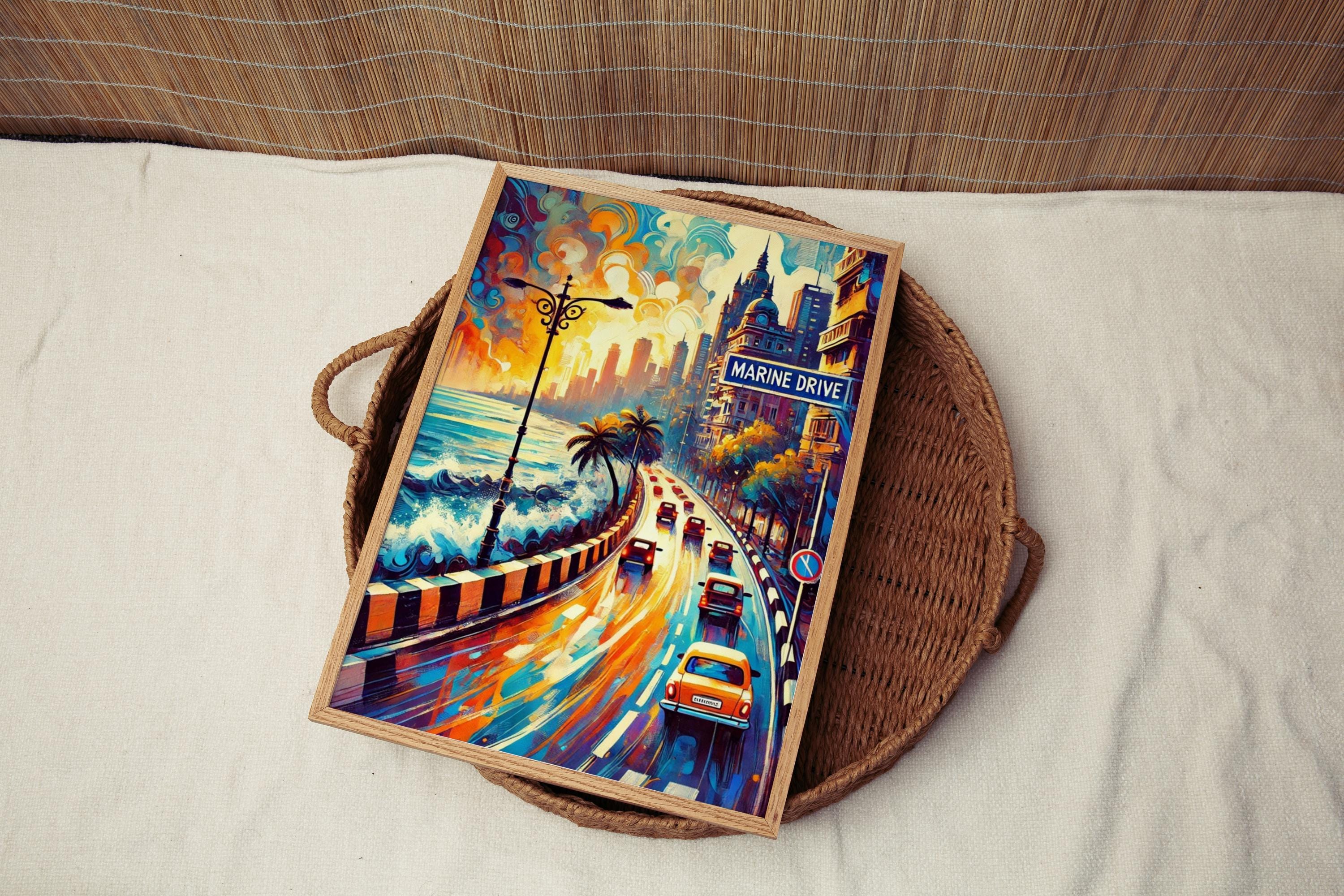 Marine Drive Wall Art Coastal - Mumbai, India