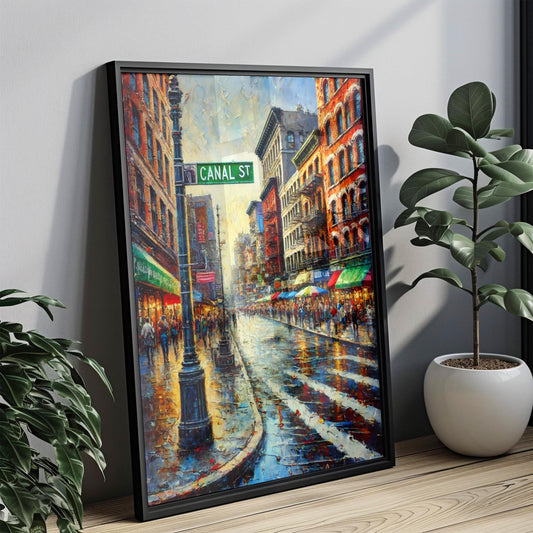Manhattan Canal St Wall Art - New York City Travel Print, Urban Home Decor, Housewarming Gift & NYC Street Poster