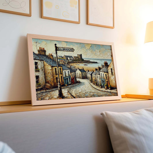 Balbriggan Art Print - Ireland Travel Poster, Balbriggan Wall Art, City Gift, Housewarming Decor, Irish Coastal Artwork, Travel Map Poster