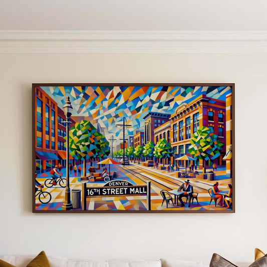 16th Street Mall Wall Art - Denver Travel Print & Poster, Colorado Gift, Housewarming Decor, Sixteenth Street Mall Art, Urban Cityscape