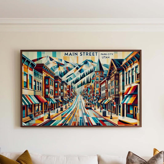 Main Street Print - Park City Wall Art, Travel Poster, Utah Gift, Housewarming Decor, Scenic Main Street Travel Print