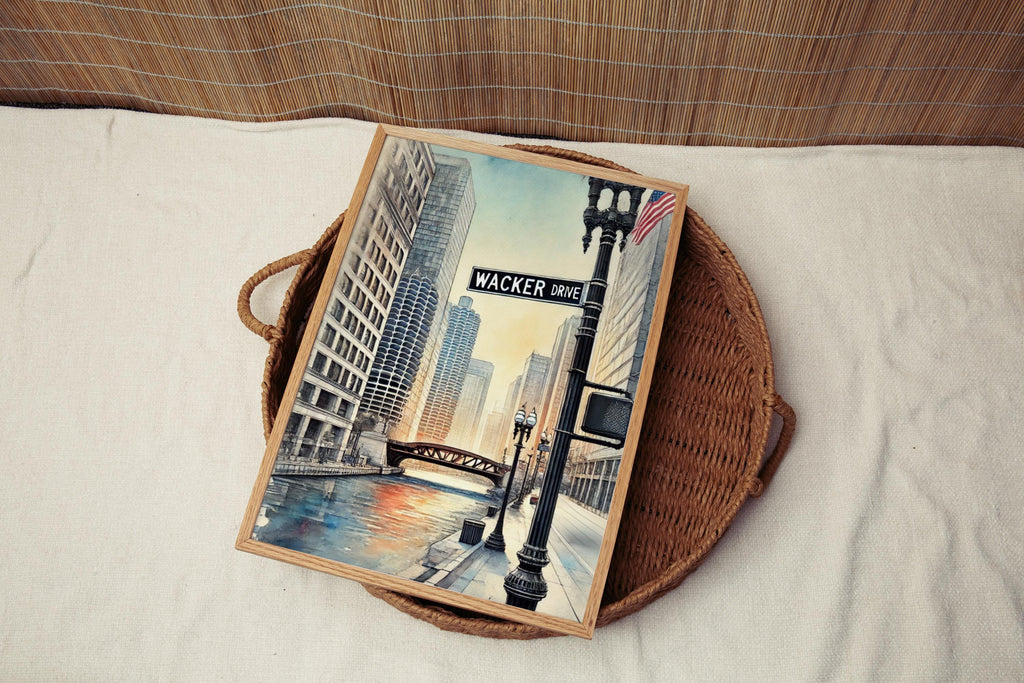 Wacker Drive Print - Chicago, Illinois, USA