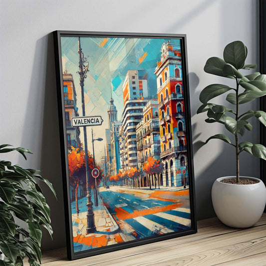 Valencia Art Print - Spain City Travel Poster, European Wall Decor, Housewarming Gift, Modern Valencia Wall Art for Home & Office