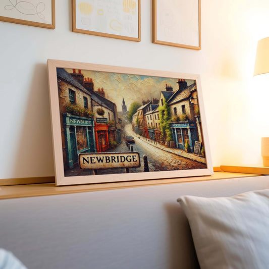 Newbridge Art Ireland City Wall Art Print – Travel Poster & Housewarming Gift – European Decor Illustration