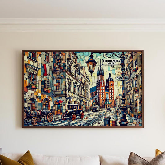 Florianska Street Wall Art Print - Krakow Travel Poster, Poland Gift, Florianska Street Decor, Housewarming & Home Art, Travel Print Gift