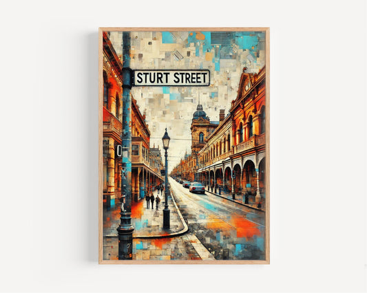 Sturt Street Wall Art Print - Ballarat Travel Poster, Australia Home Decor, Housewarming Gift, Scenic Sturt St Artwork
