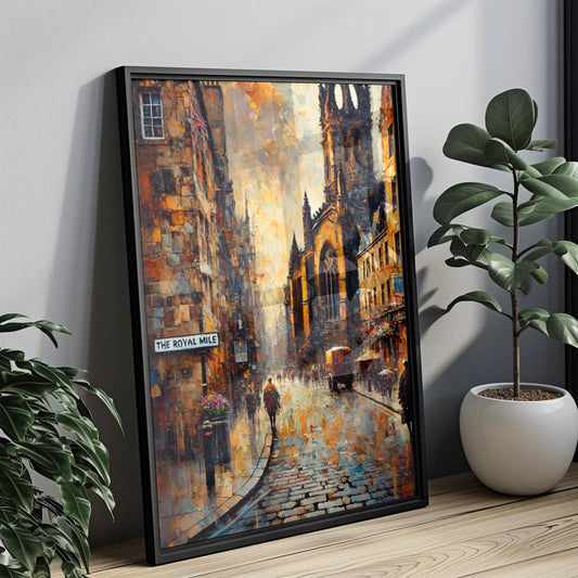 United Kingdom Art | Edinburgh The Royal Mile Wall Art Print | Cityscape Travel Poster | Scotland Decor | Housewarming Gift