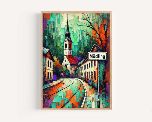 Mödling Art Print – Austria City Travel Poster, European Wall Art, Housewarming Gift, Mödling Austria Home Decor, Travel Wall Decor