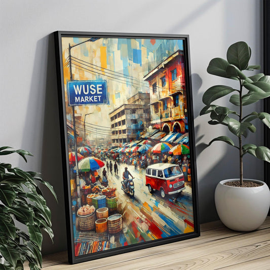 Wuse Market Street Wall Art, Abuja Travel Print, Nigeria Gift, Wuse Market Street Poster, Housewarming & Home Decor Nigeria Art